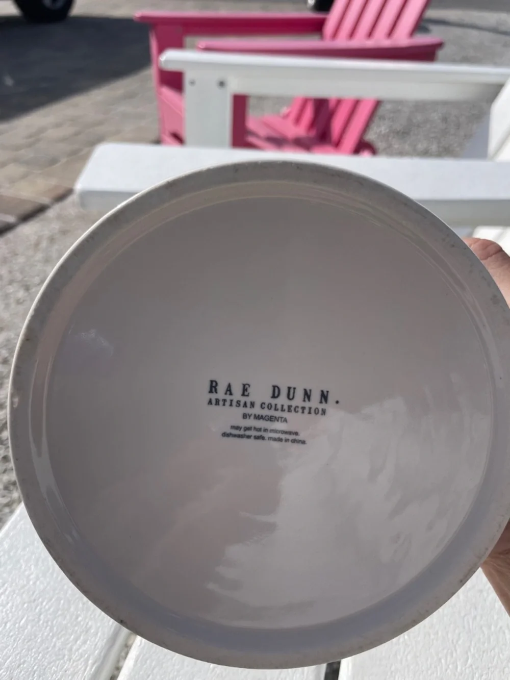 Rae Dunn Cream Ceramic 'DETOUR' Bowl
